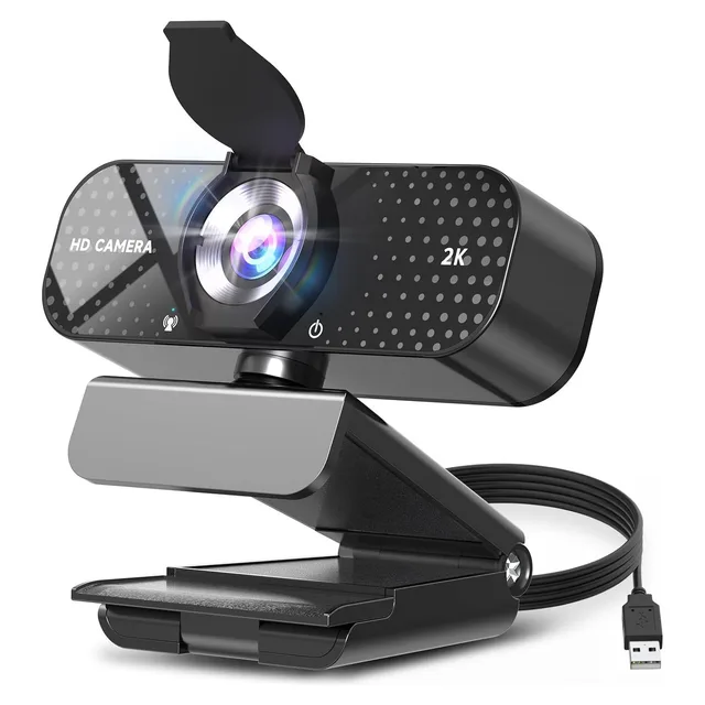 FHUMSH 2K Webcam with Microphone — Black